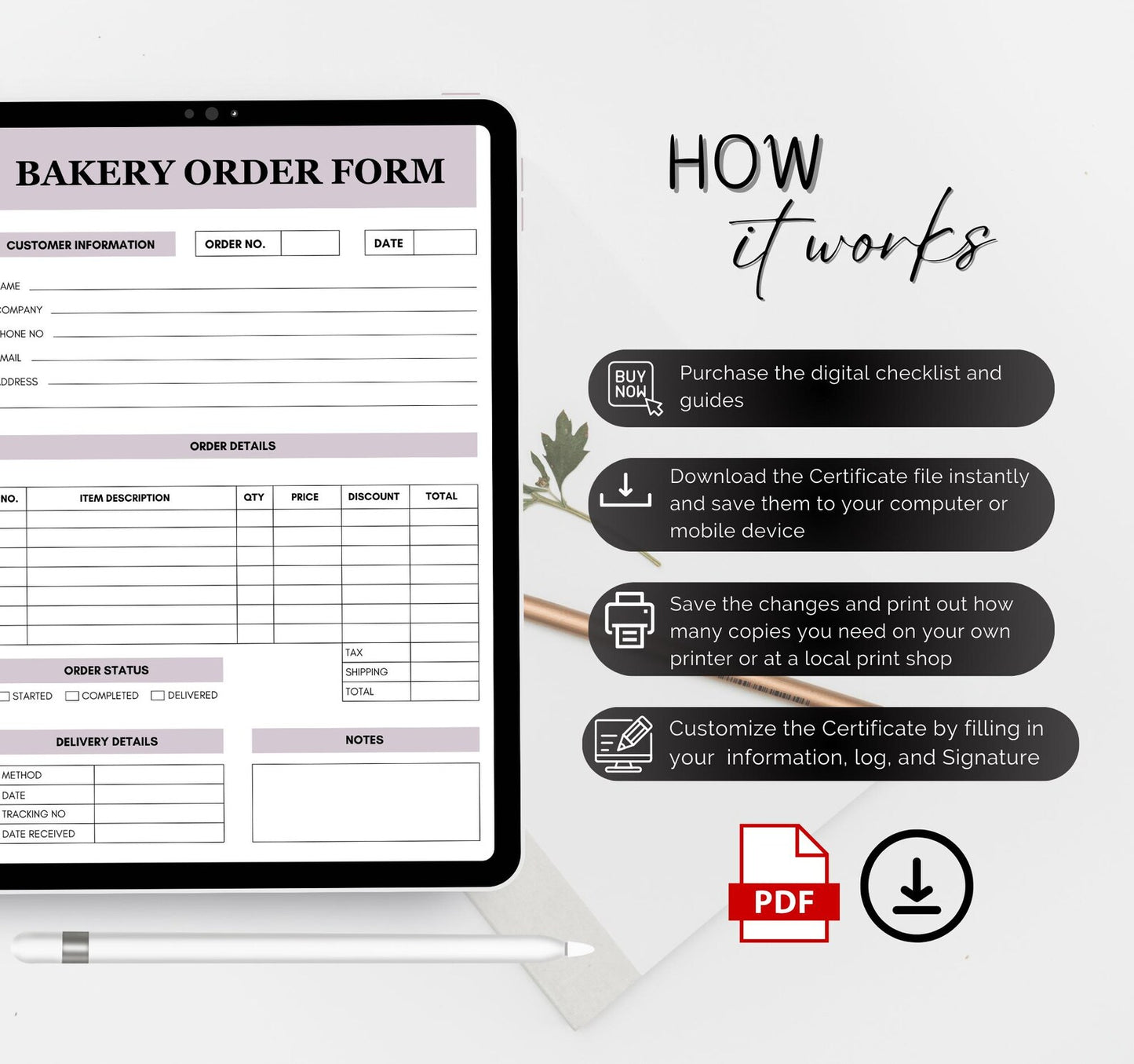 Bakery Order Forms and invoice Templates
