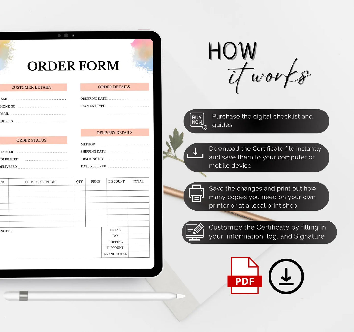 Beige Order form and Invoice Templates