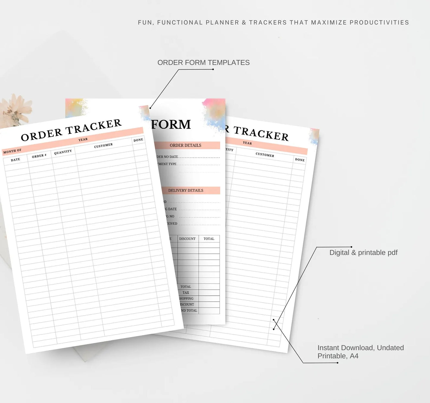 Beige Order form and Invoice Templates