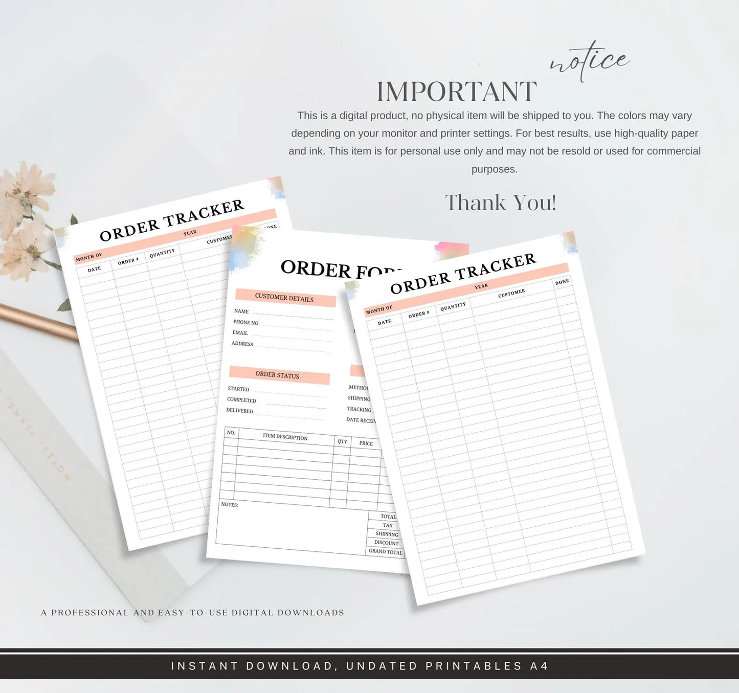 Beige Order form and Invoice Templates