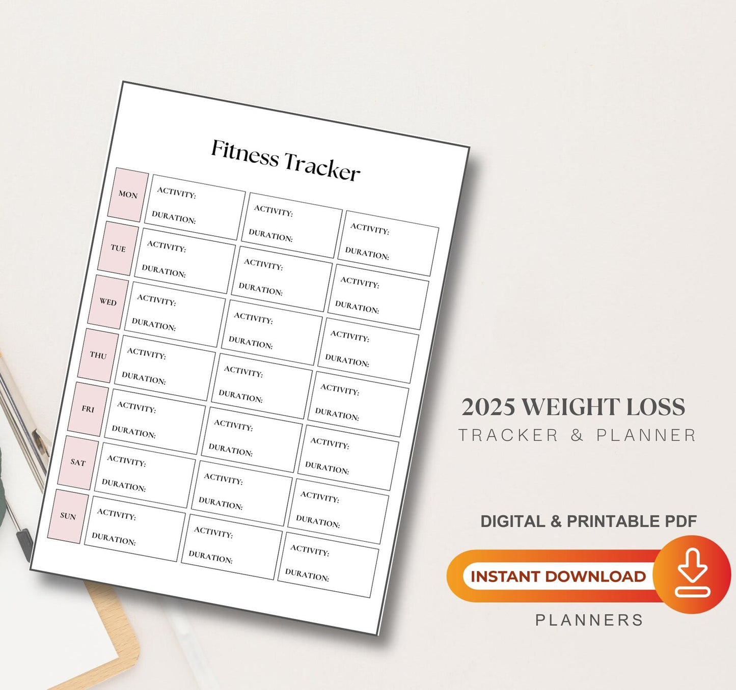Printable Weight Loss Planner