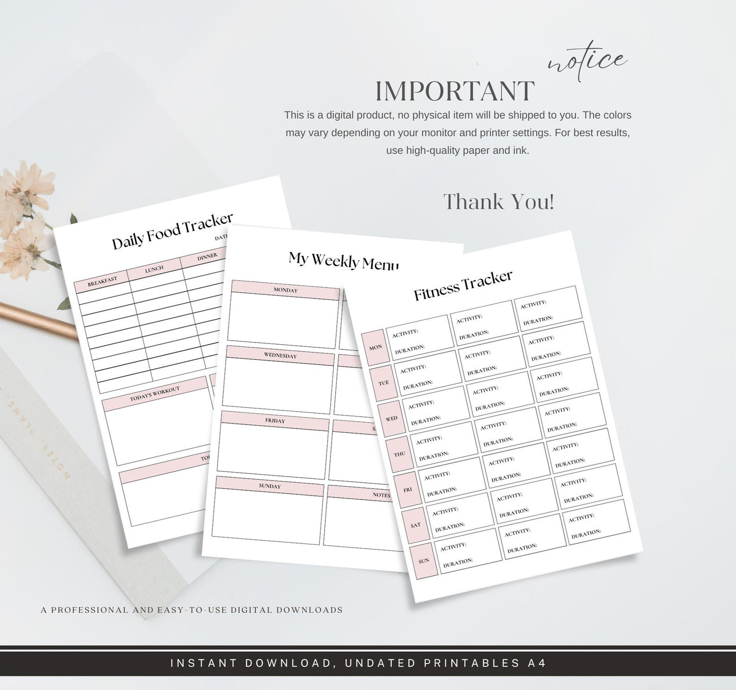 Printable Weight Loss Planner