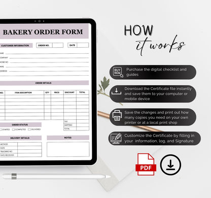 Bakery Order Forms and invoice Templates