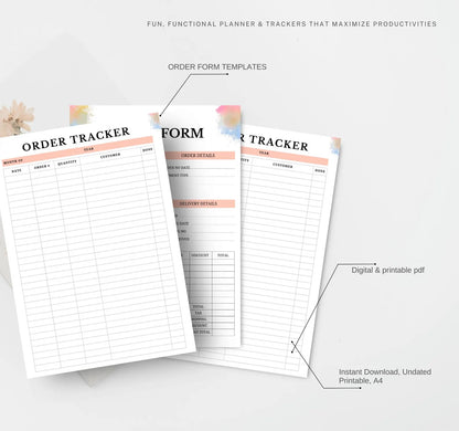 Beige Order form and Invoice Templates