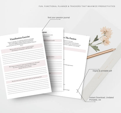 PLR Minimalist Passion Planner for Women